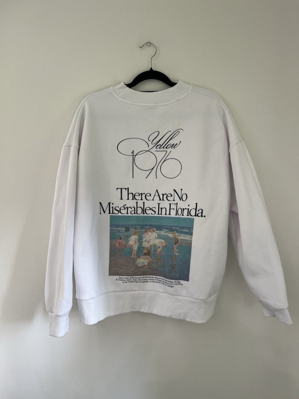 Yllw The Label Les Miserables Florida Sweatshirt Sweater White Crewneck RARE L